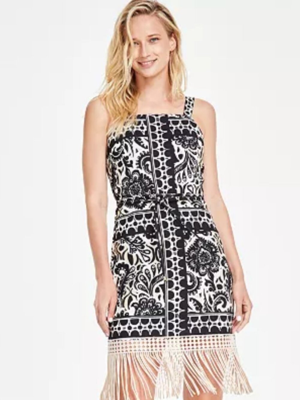 Tahari Boarder Print Dress